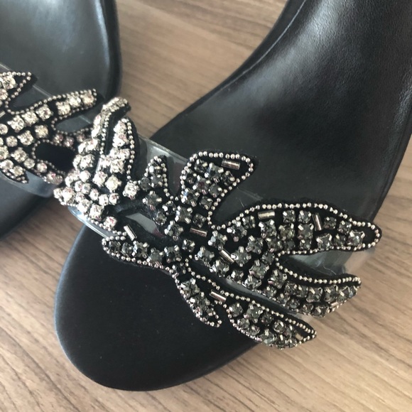 Nine West Black Ankle Strap Heel embellished - Picture 4 of 10